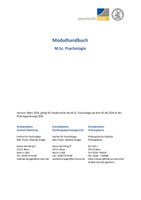 Modulhandbuch M.Sc. Psychologie